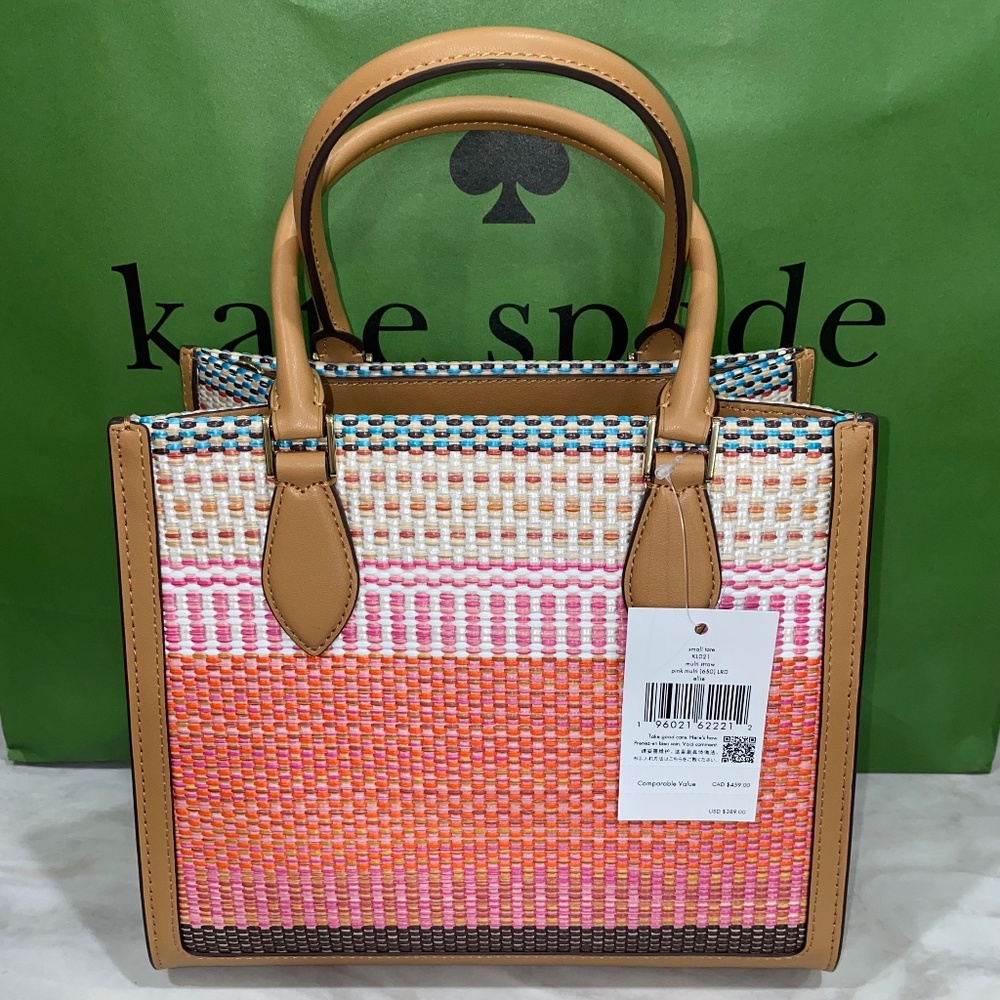 Kate Spade Ellie small straw tote NWT - Picture 6 of 11